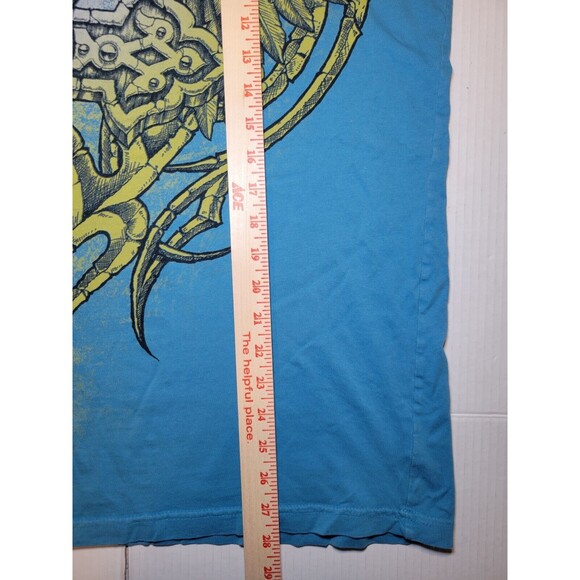 Throwdown Premium Cross Wings Blue‎ Gold Double-sided MMA Spellout Logo Mens L - Picture 6 of 6